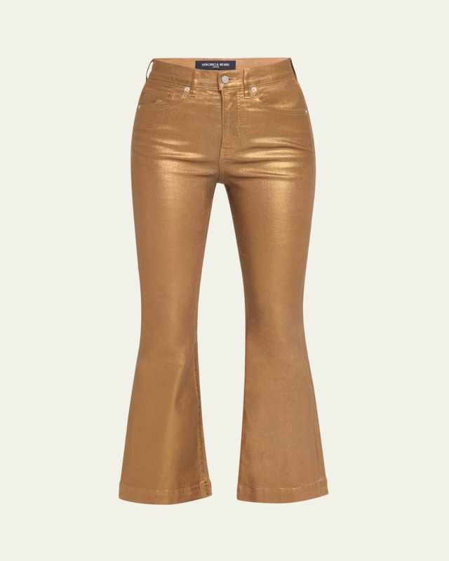 Carson Metallic Ankle Flare Jeans